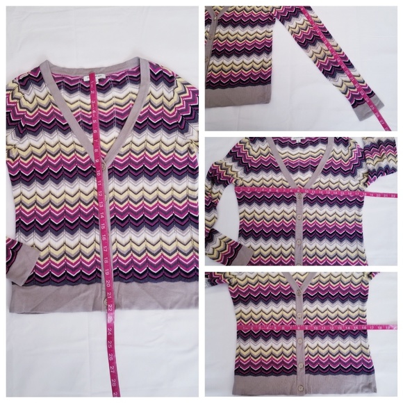 Banana Republic Chevron Striped Cardigan Sweater S - Picture 11 of 11